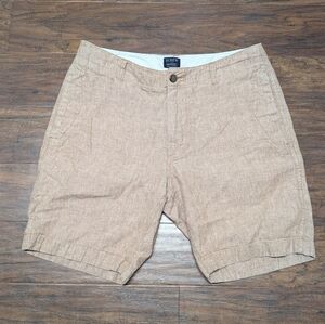 J.Crew Gramercy Flat Front Shorts Linen Cotton Blend Light Orange Tan